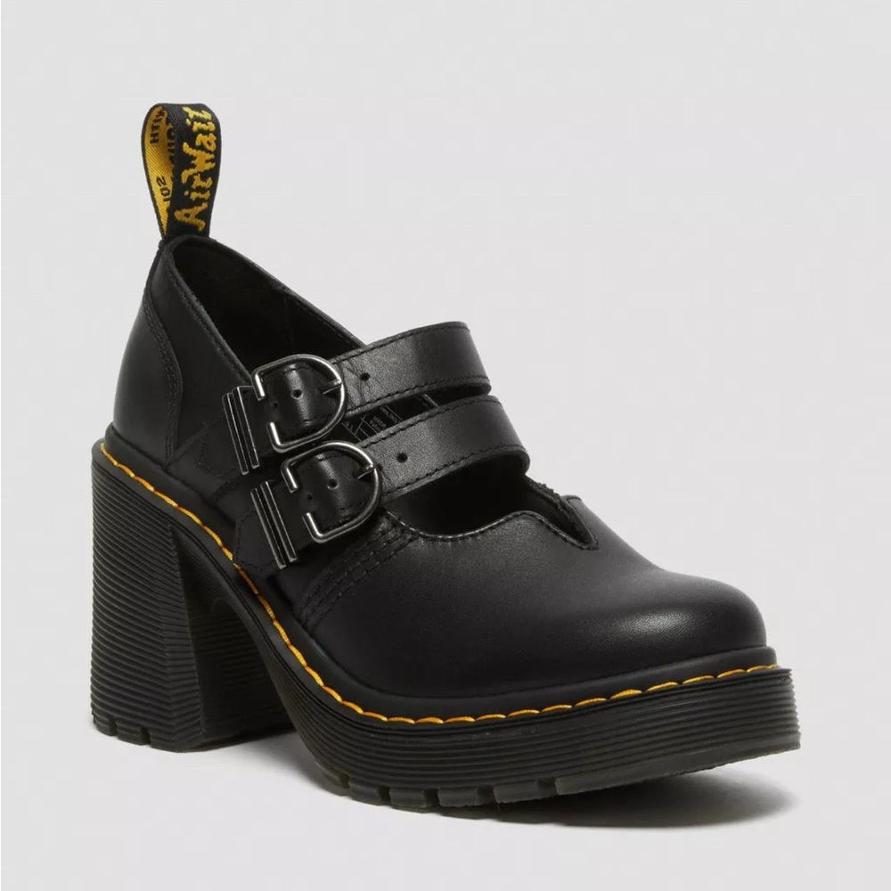 DR. MARTENS EVIEE SENDAL LEATHER HEELED SHOES
